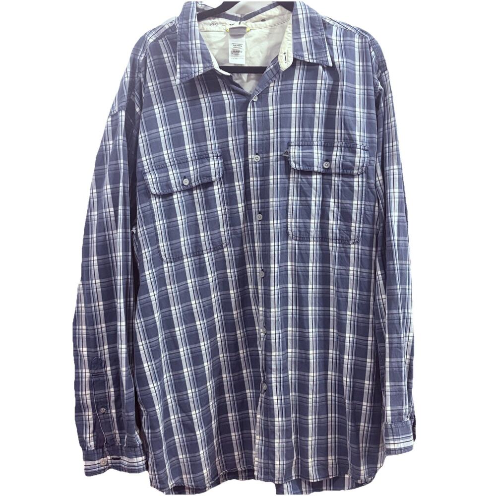 The North Face A5 Series Blue Plaid Button Down Shirt Mens XXL Long Sleeve